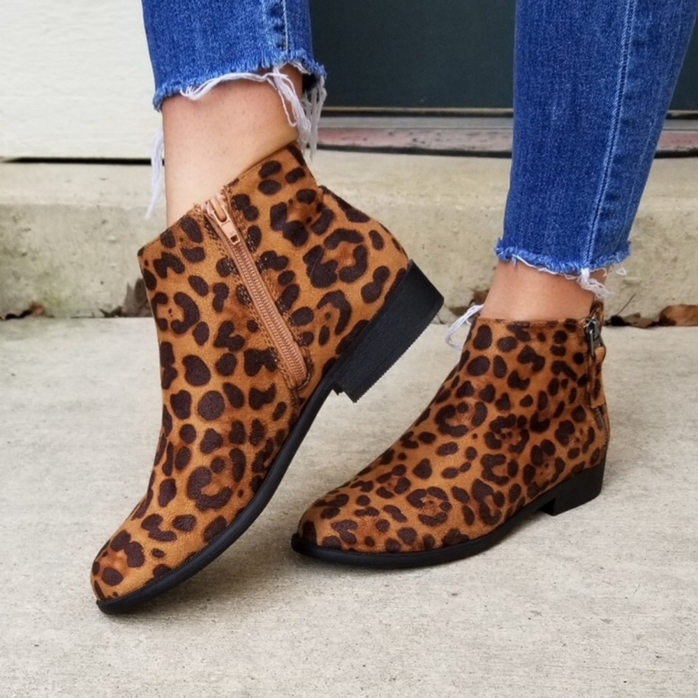 Ankle Booties Women’s Animal Print